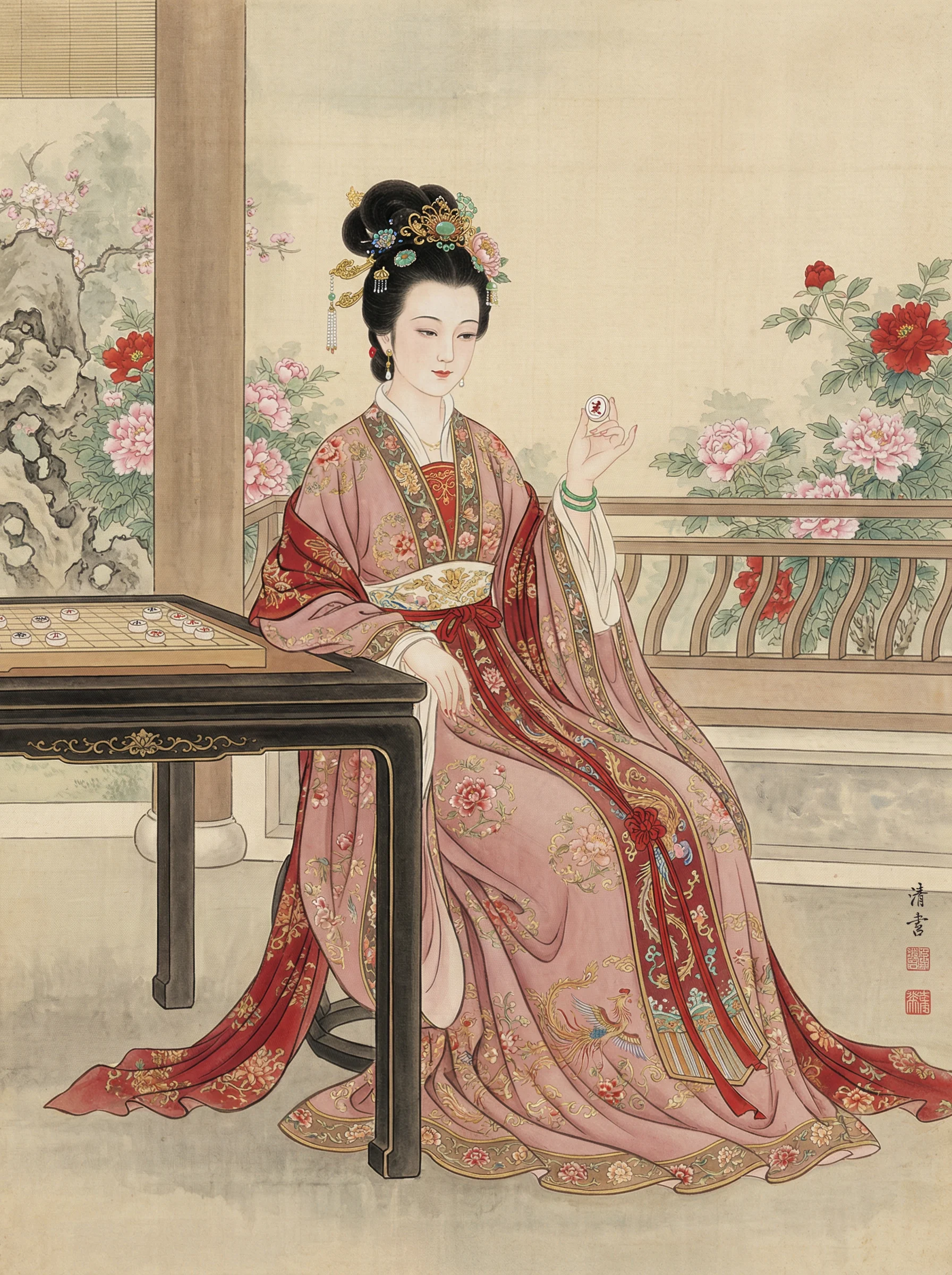 宫廷仕女弈棋图 - wepoker扑克 后宫佳丽